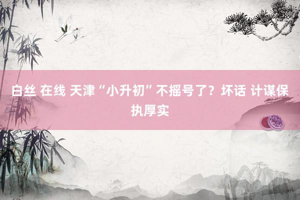 白丝 在线 天津“小升初”不摇号了？坏话 计谋保执厚实