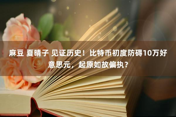 麻豆 夏晴子 见证历史！比特币初度防碍10万好意思元，起原如故偏执？