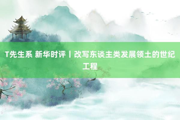 T先生系 新华时评丨改写东谈主类发展领土的世纪工程